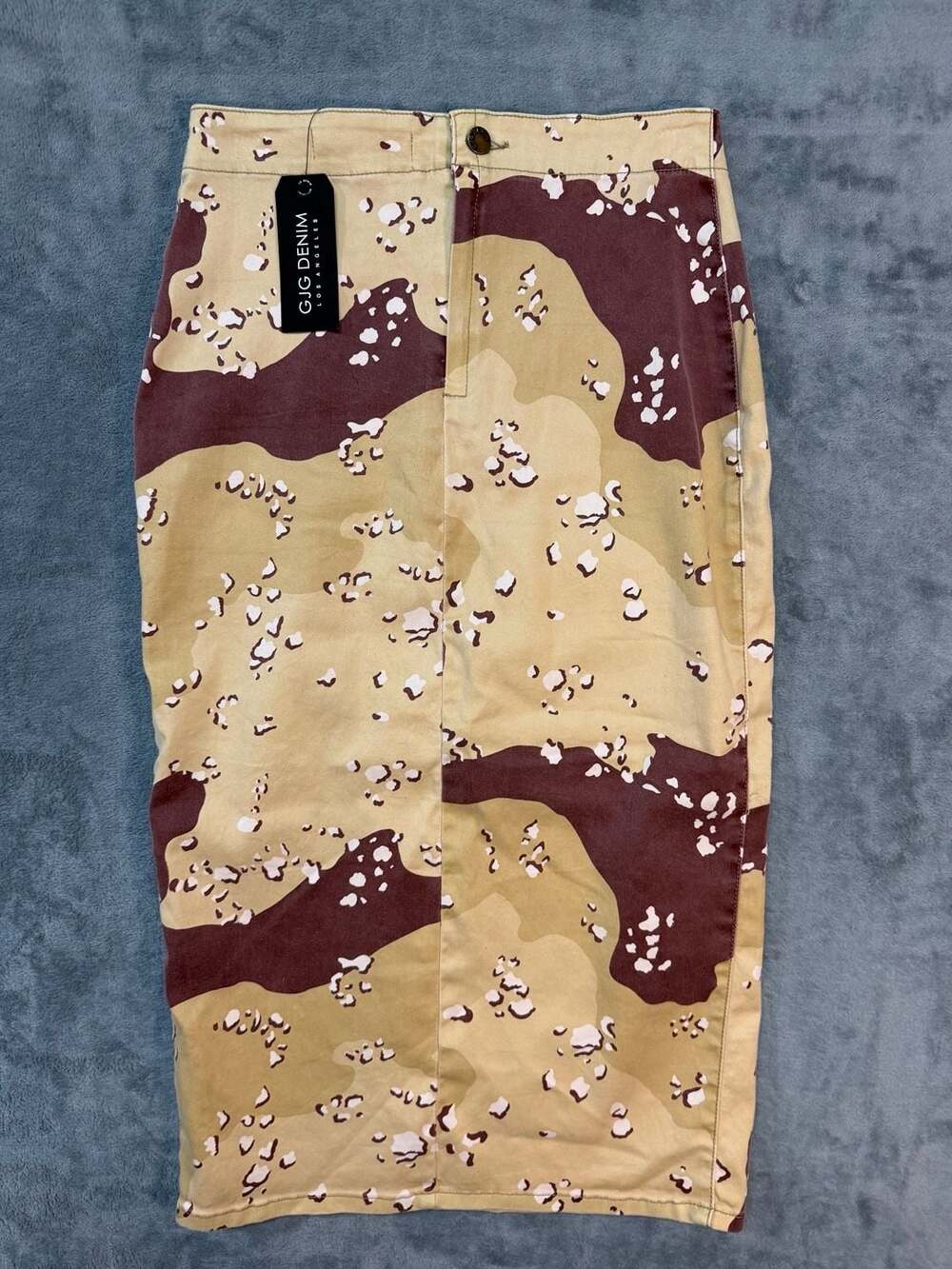 GJG Denim Los Angeles Camo Midi Skirt